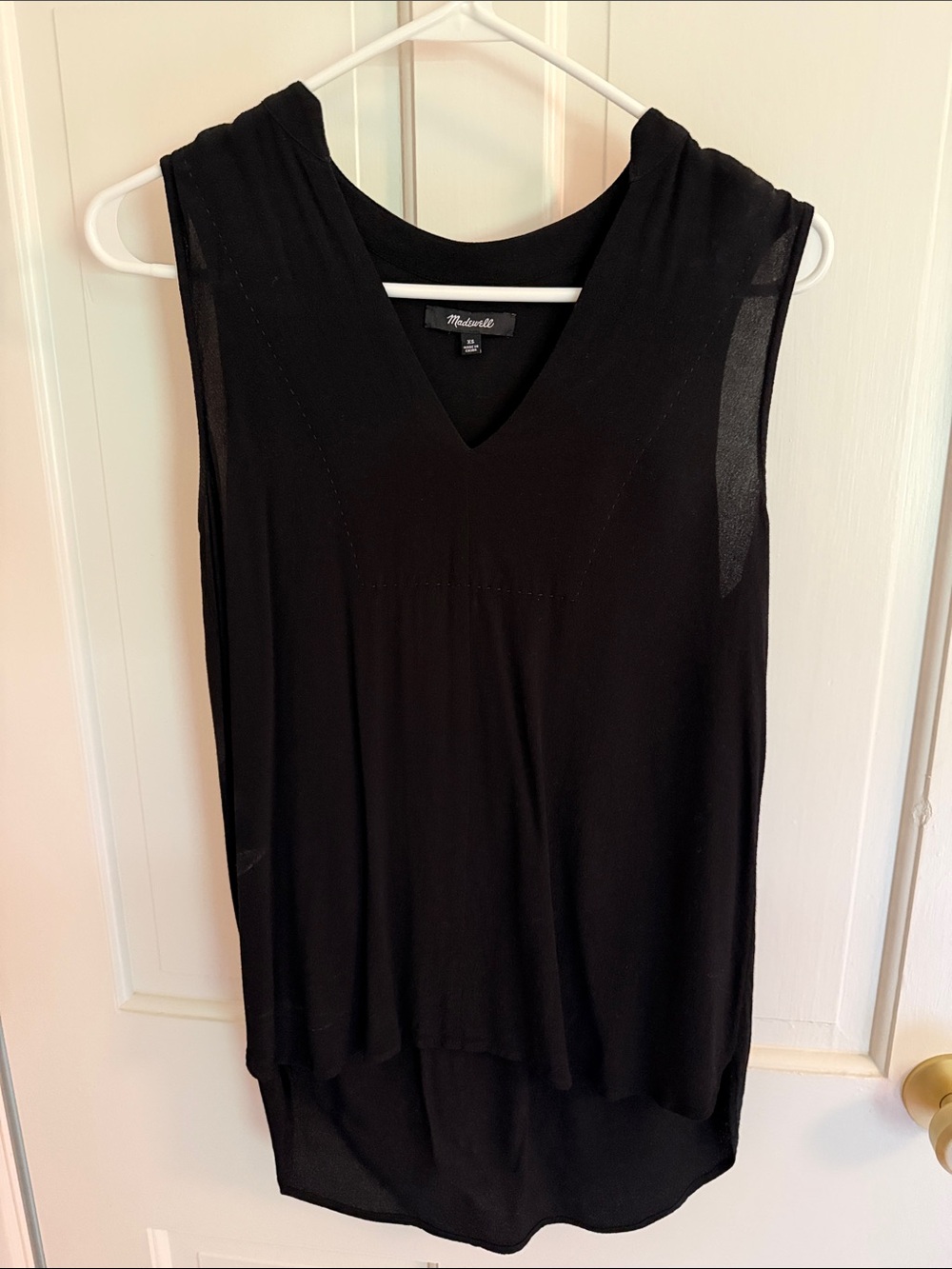 Madewell Black Sleeveless V-Neck Top